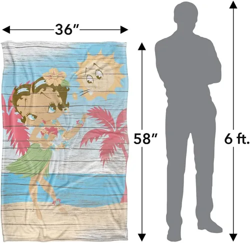 Vista 5 de Betty Boop Hula Boop - Manta con licencia oficial de tacto sedoso, súper suave, 36 x 58 pulgadas