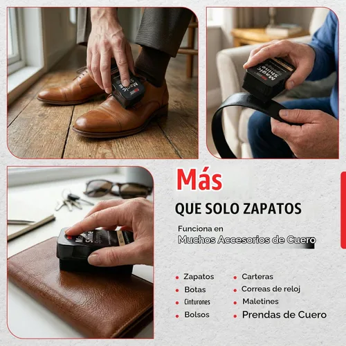 Vista 6 de JobSite – Esponja abrillantadora instantánea para botas y zapatos de cuero Express Paquete negro y neutro