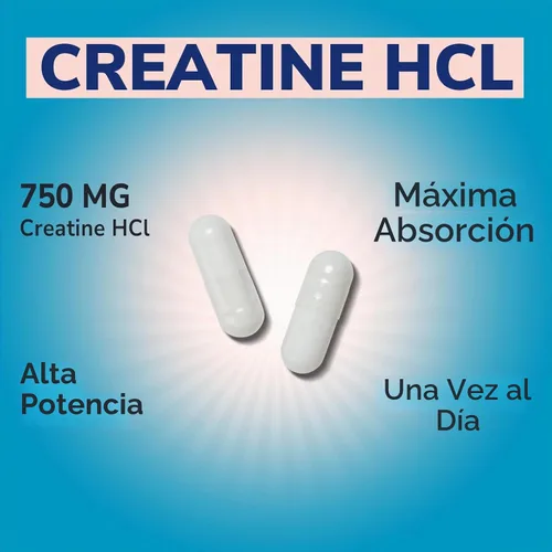 Vista 4 de Vitalibre Cápsula de creatina HCl, 750 mg de clorhidrato de creatina de alta absorción, resistencia, fuerza, absorción rápida, sin carga, sin