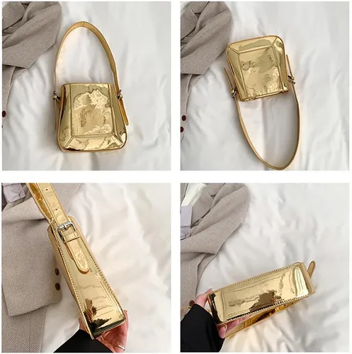 Vista 7 de Evening Bag Women Hobo Bag Clutch Y2k Sparkly Silver Purse Tote Handbag Shoulder Bucket Bag Cute Party Crossbody Bags 2023