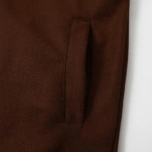 Vista 7 de Women Fashion Solid Color Outwear Winter Long Jacket Long Sleeve Lapel Trench Jacket Craft Wind Temperament Jackets