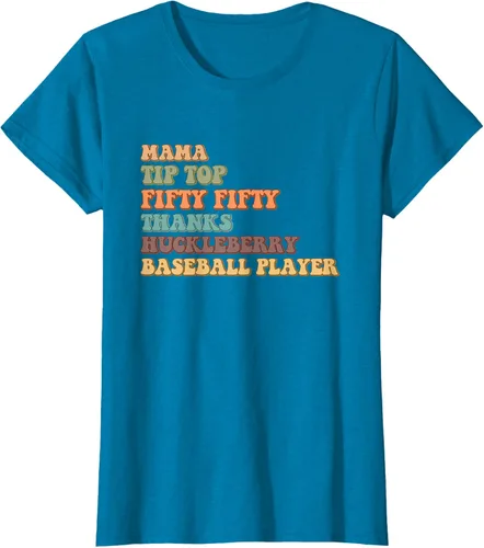 Vista 59 de Mama Tip-Top Fifty Fifty Thanks Huckleberry - Camiseta de béisbol, Negro