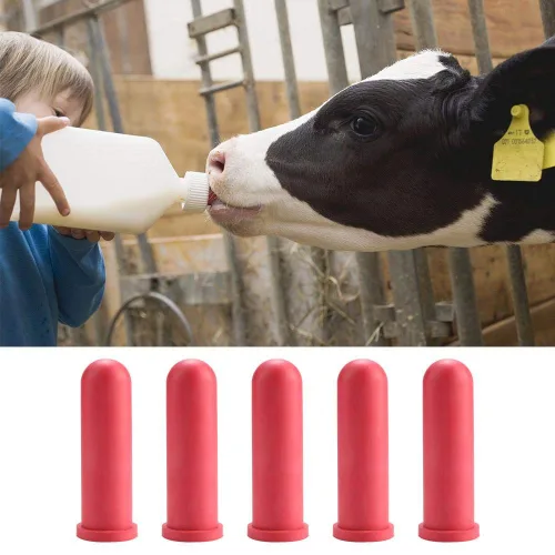 Vista 6 de HEEPDD 5 pezones de goma de 3.9 in de longitud de leche de becerro