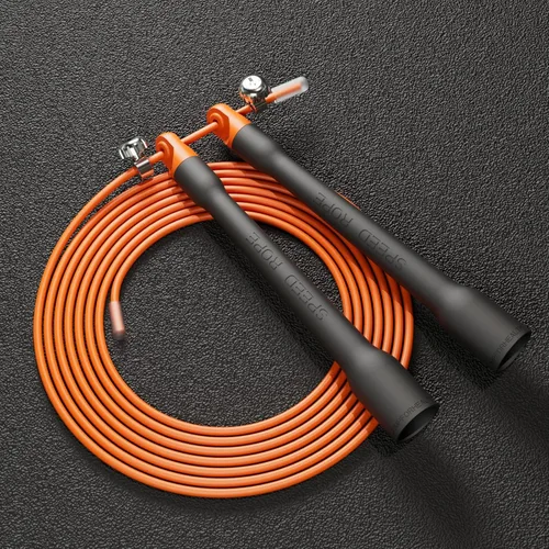 Vista 7 de Cuerda de saltar ultraligera con asas ergonómicas negras, cable de PVC, longitud ajustable, para entrenamiento cardiovascular, crossfit, boxeo