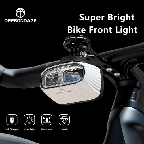 Vista 2 de Barra de luz para faros delanteros de ebike 830/1080 lúmenes, luces LED delanteras para bicicleta de noche, recargable, IP65, impermeable, 2 Blanco