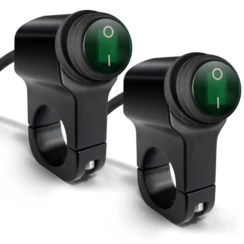 Vista 10 de Interruptor de manillar de motocicleta, interruptor de luz para manillar de motocicleta, interruptor de luz de manillar de 12 V, aleación