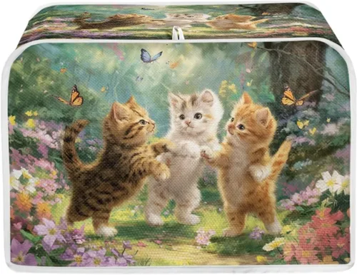 Vista 33 de Funda para tostadora Baxinh con estampado de mariposas y girasoles, 2 rebanadas, bandera americana, cubierta pequeña para electrodomésticos