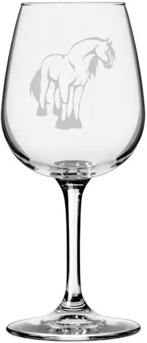 Vista 76 de Abaco Barb Body Horse - Copa de vino grabada multiusos (12.75 onzas) Unique Gifts for Horse Lovers, Personalized Wine Glasses, All-Purpose