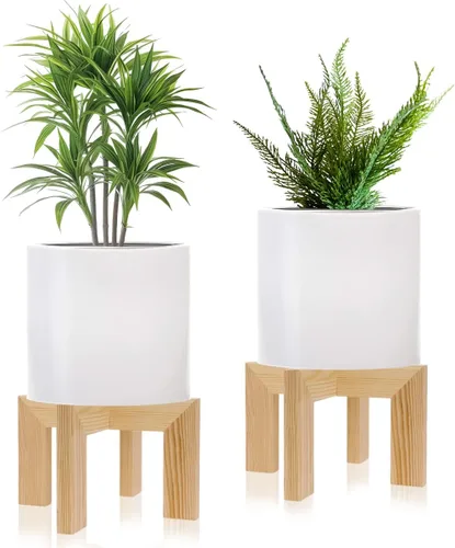 Vista 8 de hismocal Soporte de Madera para Plantas Interior/Exterior, Soporte Grande para Plantas, Soporte para Macetas Robusto y Estable, Se Adapta a