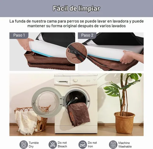 Vista 7 de Rainmr Cama impermeable para perros pequeños, sofá ortopédico de espuma viscoelástica para cachorros, funda extraíble y parte inferior
