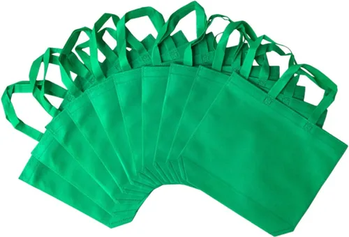 Vista 13 de 10 bolsas reutilizables de viaje para llevar de compras, bolsas de comestibles coloridas Tela no tejida con asas para cocina y comedor Surtido
