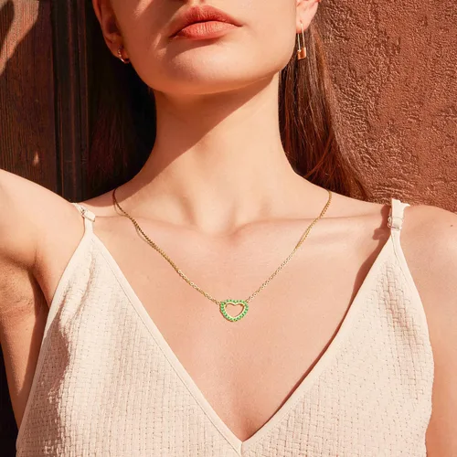 Vista 2 de Valloey Rover Collar de oro para mujer, chapado en oro de 14 quilates, collar con dije de círculo simple y delicado, collar de cadena de cable