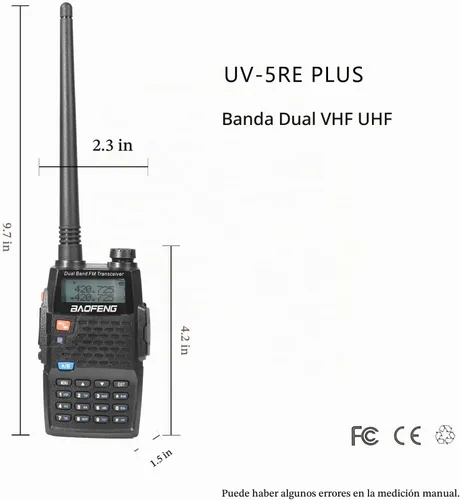Vista 4 de Baofeng UV-5RE Plus 8W Radios de doble banda de 2 vías de largo alcance