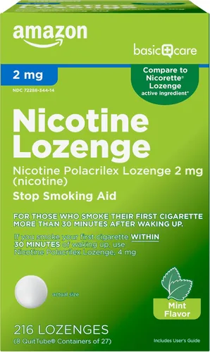 Vista 9 de Amazon Basic Care Pastilla Polacrilex de nicotina de 2 mg, sabor a cereza, ayuda para dejar de fumar, 72