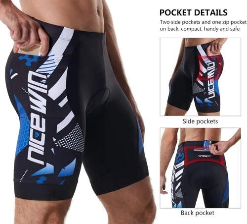 Vista 3 de NICEWIN - Pantalones cortos de ciclismo para hombre, con acolchado 3D y secado rápido