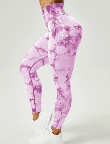 Vista 5 de QOQ - Leggings de entrenamiento sin costuras de cintura alta para mujer, levantamiento de glúteos, pantalones de yoga para gimnasio, mallas