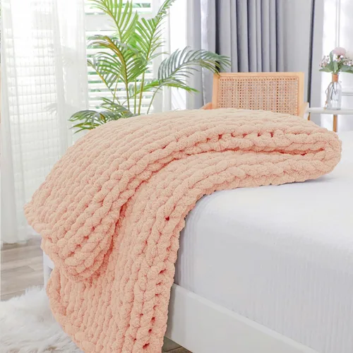 Vista 67 de Bigacogo - Cobija de punto grueso de 40 x 40 pulgadas, de felpilla, 100% tejida a mano, cobija pequeña de punto trenzado suave y grueso, con nudo