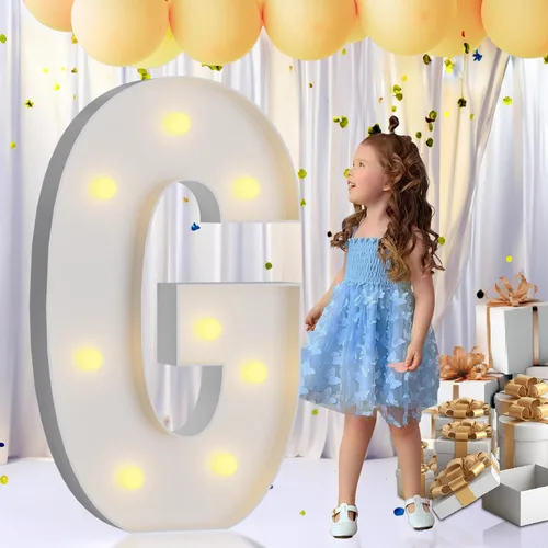 Vista 81 de IMPRSV Letras de mosaico iluminadas de marquesina, 4 pies para globos y fiestas, decoración de kit de arco