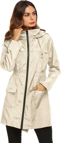 Vista 3 de Lomon - Chaqueta de mujer para la lluvia, impermeable y ligera, con capucha, para exteriores