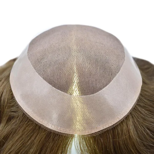 Vista 4 de Fine Mono Mens Toupee Hair System For Men Mens Hair Piece Human Hair Toupee For Men Hair System Protesis Capilar Para Hombre 6x9 Densidad de luz