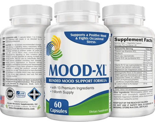 Vista 4 de Estabilizador del estado de ánimo-XL: Suplemento de apoyo del estado de ánimo con 13 ingredientes activos que incluyen 5-HTP, Ashwagandha, GABA