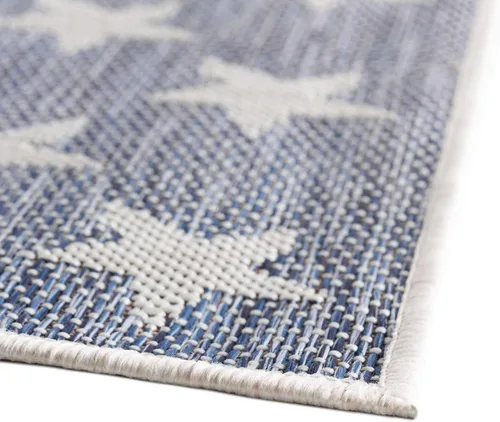 Vista 8 de Unique Loom Outdoor Collection Alfombra de área (3' 3' 3' x 5' 3' Rectángulo, Rojo/ Azul)