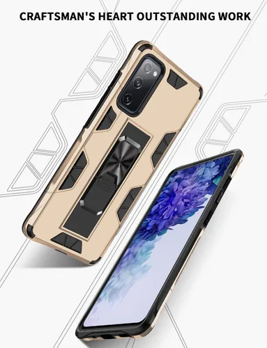 Vista 9 de Funda Samsung Galaxy S20 FE para Galaxy S20 FE 5G de grado militar con función atril integrada con soporte, resistente a prueba de golpes, funda