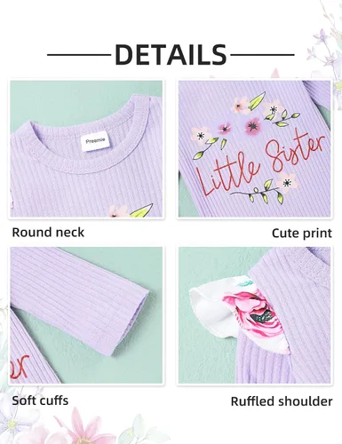 Vista 3 de Mono de manga larga con estampado floral para bebé o niña