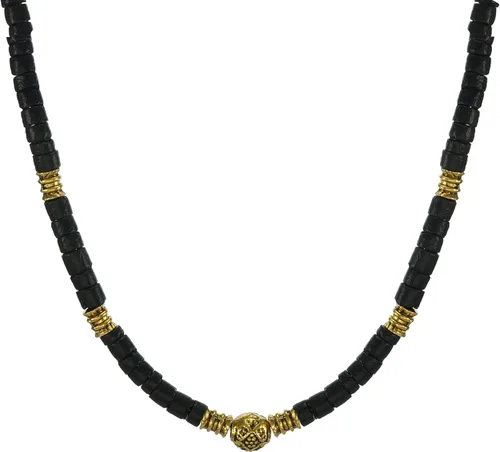 Vista 2 de Beautiful Handmade Black Coco Shell with Gold Bead Necklace 16, 18, 20 or 24 inch