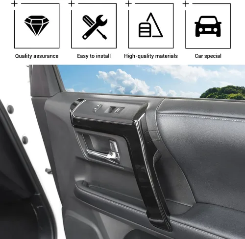 Vista 3 de Hoolcar Cubierta interior para manija interior de puerta compatible con Toyota 4Runner 2010-2023, color negro