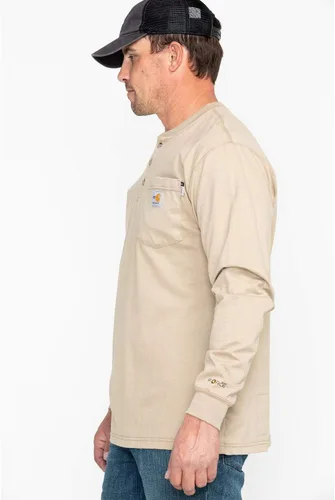 Vista 3 de Carhartt Henley - Camiseta de manga larga para hombre resistente a la llama