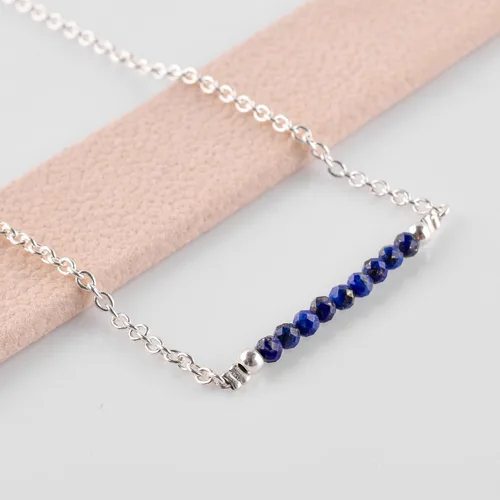 Vista 105 de YANARA Pulsera de tobillo para mujer, piedra de nacimiento natural, cuentas de piedras preciosas, tobillera delicada hecha a mano de 9 pulgadas +