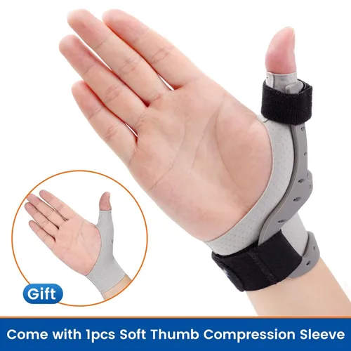 Vista 6 de Soporte de silicona para el pulgar para aliviar el dolor de artritis, soporte semirrígido para Quervains, dedo gatillo, mujeres y hombres, manos