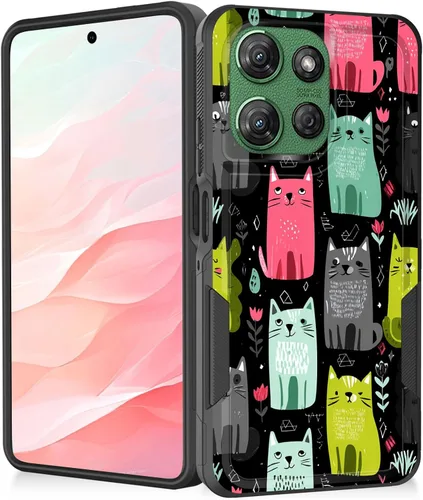 Vista 119 de Funda para Moto G Play 4G 2024, resistente de doble capa híbrida de policarbonato duro, goma suave, a prueba de golpes, funda protectora resistente
