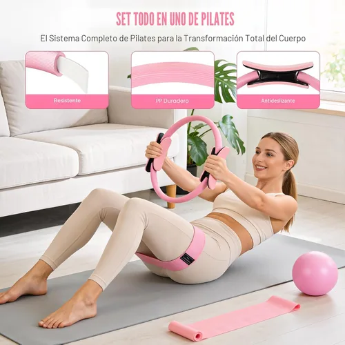 Vista 2 de Pilates Kit, Pilates Equipment for Home Workouts, Home Pilates Essentials Kit for Women with Pilates Ring and Ball Set, Socks, Ankle Resistance