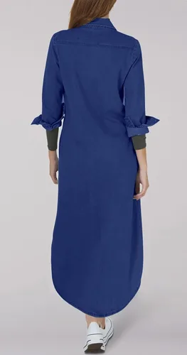 Vista 2 de Kuraki Vestido maxi camisero con botones y estampado casual para mujer