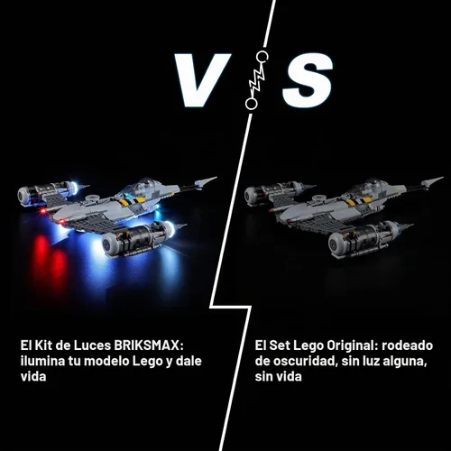 Vista 9 de BRIKSMAX - Kit de iluminación LED para LEGO-75325 The Mandalorian's N-1 Starfighter - Compatible con el modelo de bloques de construcción de Lego