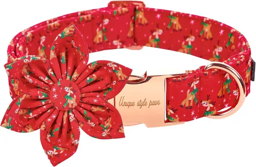 Vista 40 de Unique style paws Collar de perro de algodón con lazo, collar para cachorro con cuadrícula negra y azul para perros pequeños, medianos y grandes