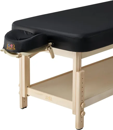 Vista 9 de MT Massage Harvey Comfort - Mesa de masaje estacionaria de madera de 30 pulgadas, color negro, altura ajustable, plana, terapia física, salón