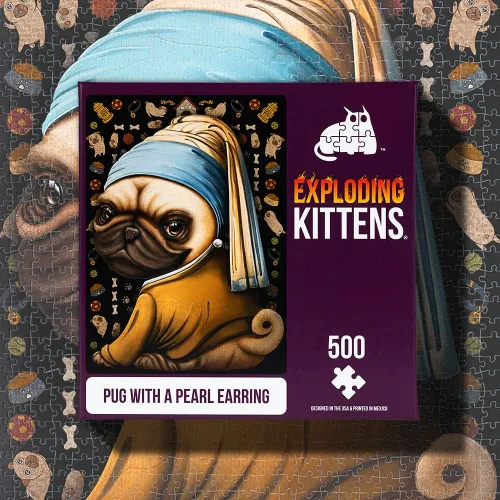 Vista 3 de Exploding Kittens - Rompecabezas de 500 piezas para adultos, adolescentes y niños, rompecabezas de perro, divertido rompecabezas de arte