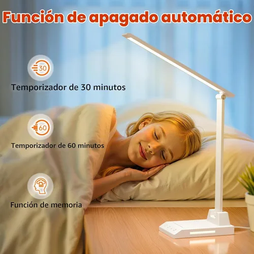 Vista 5 de ShineTech Lámpara de escritorio LED para oficina en casa, lámpara