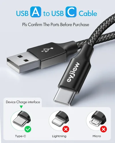 Vista 8 de Cable USB a USB C, cable USB A a USBC para iPhone 17/16/15 Serie, para Samsung Galaxy S26 S25 A17 A16, Moto G Play, estuche de carga
