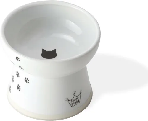 Vista 28 de Tazón elevado de comida para gatos Necoichi – Tazón elevado de cerámica para gatos para fatiga de bigotes y cuello, apto para lavavajillas