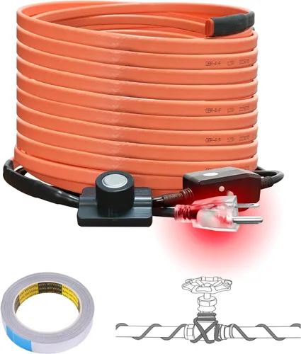 Vista 19 de Cupohus - Cinta térmica de 3 pies para tuberías de agua con termostato