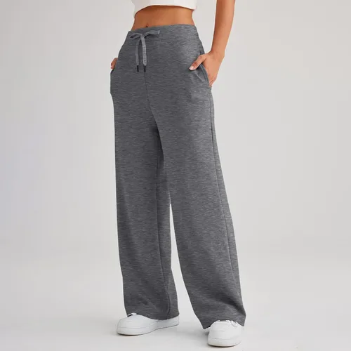 Vista 2 de Gumipy AirEssentials - Pantalones deportivos de pierna ancha para mujer, pantalones de pierna ancha para otoño, holgados, acampanados, cintura alta