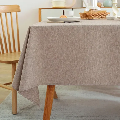 Vista 10 de Laolitou - Mantel cuadrado de lino impermeable texturizado negro, manteles lavables sin arrugas a prueba de derrames para mesa de comedor
