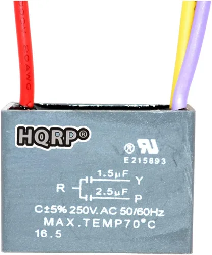 Vista 21 de HQRP Condensador de ventilador de techo CBB61 1uf+2uf de 3 cables listado UL