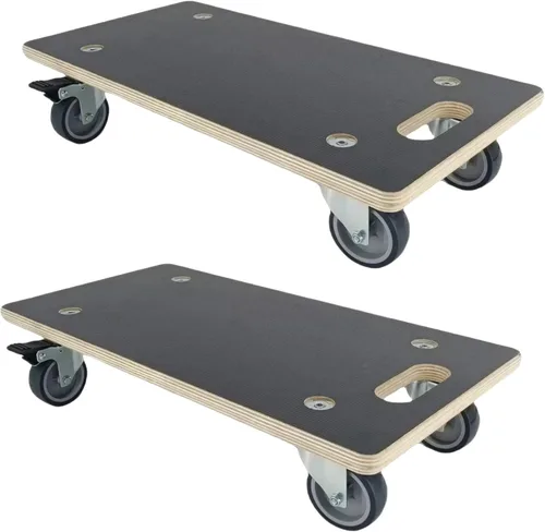 Vista 12 de Carrito Móvil para Muebles Plataforma de Madera 2 Paquetes, 17.32 x 9.06 pulgadas, Capacidad de 882 libras Carritos de Madera Resistentes