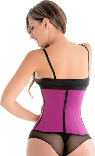 Vista 2 de Fiorella Shapewear Corsé deportivo de látex para entrenamiento de cintura, cinturón de acero con huesos de cintura, fajas colombianas reductoras