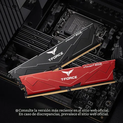 Vista 5 de TEAMGROUP T-Force Vulcan Alpha DDR5 Ram 32 GB Kit (2 x 16 GB) 5600 MHz (PC5-44800) CL40 Módulo de memoria de escritorio Ram (negro) Memoria